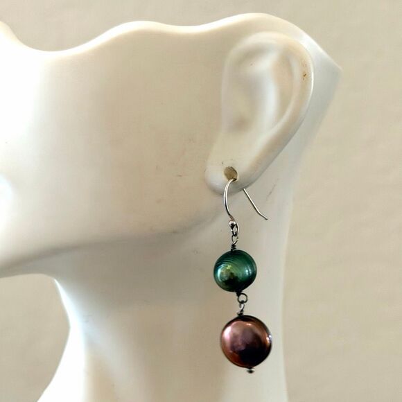 Sterling Silver Freshwater Pearl Drop Earrings - Picture 5 of 7